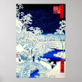 Meguro Drum Bridge en Sunset Hill 1857 Poster (Voorkant)