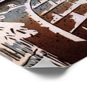 Meguro Drum Bridge en Sunset Hill, Hiroshige Poster (Hoek)