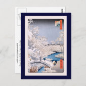 Meguro Drum Bridge Hiroshige Japanse Fine Art Briefkaart (Voorkant / Achterkant)