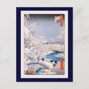 Meguro Drum Bridge Hiroshige Japanse Fine Art Briefkaart