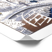 Meguro Drum Bridge Hiroshige Japanse Fine Art Poster (Hoek)