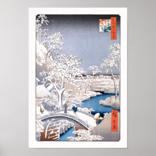 Meguro Drum Bridge Hiroshige Japanse Fine Art Poster