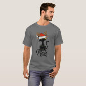 Meh Black Cat Christmas, Funny Anti Christmas Cat T-shirt (Voorkant volledig)