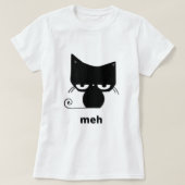 Meh Black Cat Funny T-shirt (Design voorkant)