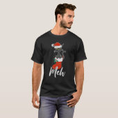 Meh Black Cat kerstlampjes Funny Cat Lover Chr. T-shirt (Voorkant volledig)