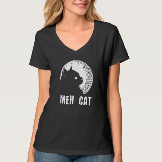 Meh Cat  Cat  Humor Kitten Introvert Cat Mom T-shirt (Voorkant)