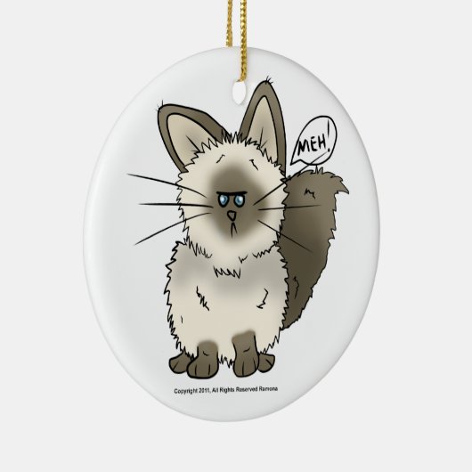 Meh Cat kerstversiering Keramisch Ornament (Rechts)