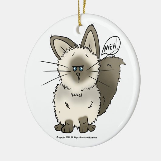 Meh Cat kerstversiering Keramisch Ornament (Links)