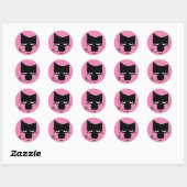 Meh Cat Sticker op Roze (Vel)