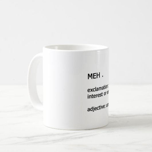 Meh-definitie Koffiemok (Voorkant links)