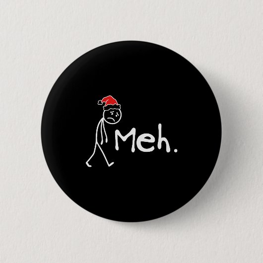 Meh. Funny Christmas Introvert  Ronde Button 5,7 Cm (Voorkant)