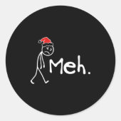 Meh. Funny Christmas Introvert Ronde Sticker (Voorkant)