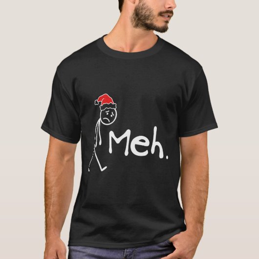 Meh. Funny Christmas Introvert  T-shirt (Voorkant)