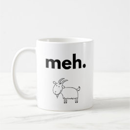 Meh. Goat Doodle Funny Minimalist Mug Koffiemok
