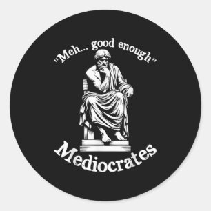 Meh Goed Genoeg Mediocrates Grappige Oude Griekse Ronde Sticker