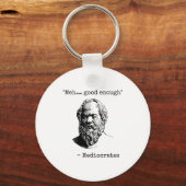 Meh Good Enough Funny Mediocrates Sarcastic Greek Sleutelhanger (Voorkant)