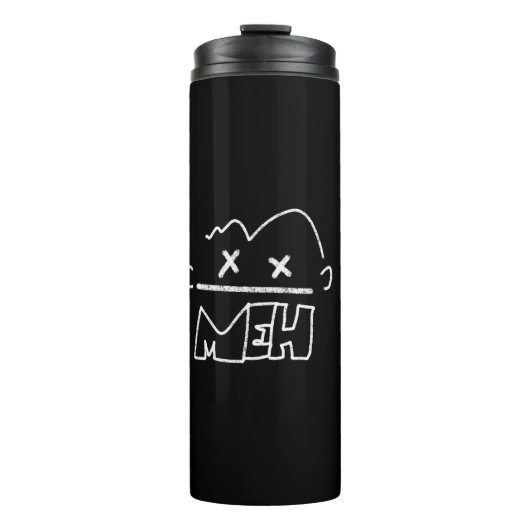 meh grappig aangezicht emoji thermosbeker (Voorkant)