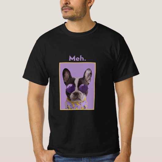Meh grappige hond meme T-shirt (Voorkant)