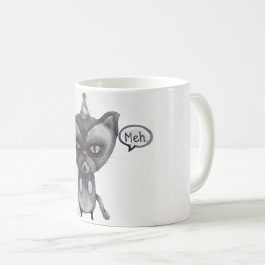 meh grumpy cat party tea mok art (Voorkant rechts)