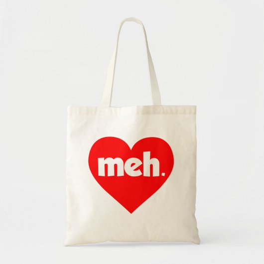 Meh Heart Anti-Valentijnsdag Tote Bag (Voorkant)