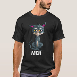 Meh Kat Boze Grijze Kat Verveelde Kat Katje Kat T-shirt