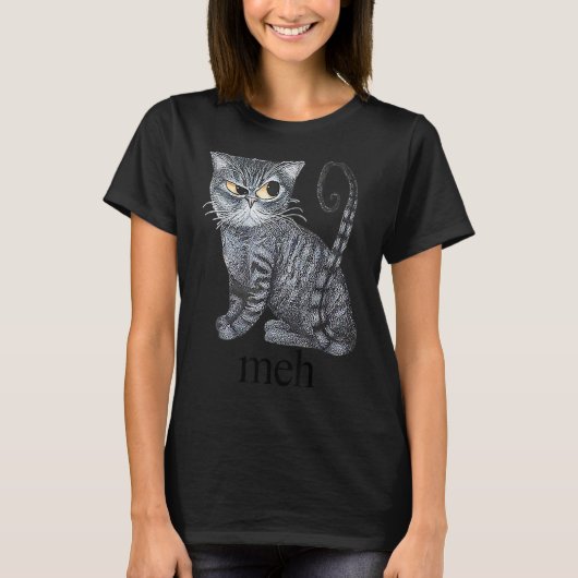 Meh Kat Tee voor Kat T-shirt (Voorkant)