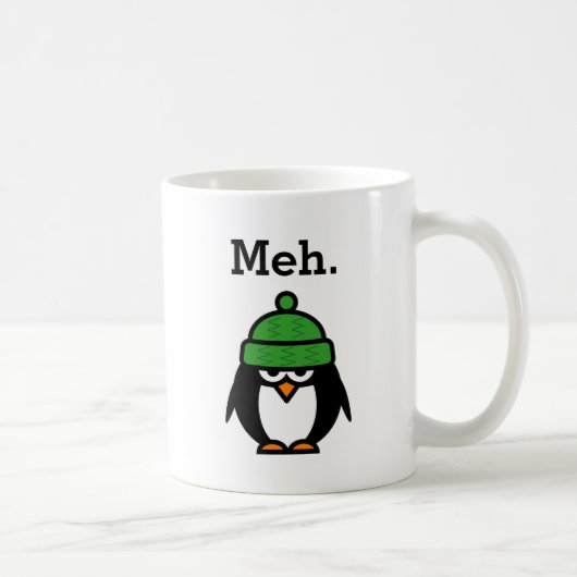 Meh meme Funny apathy citaat pinguin koffie mok (Rechts)