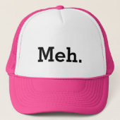 Meh. meme trucker hat with apathy quote trucker pet (Voorkant)