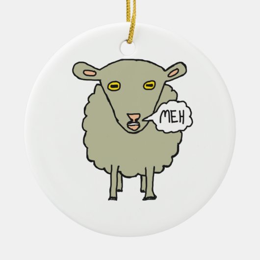 Meh Sheep Keramisch Ornament (Voorkant)