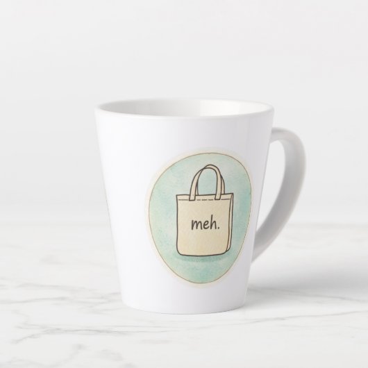 Meh Snarky Sarcastic Funny Mug Latte Mok (Rechterhoek)