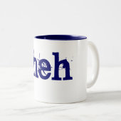 meh tweekleurige koffiemok (Voorkant rechts)