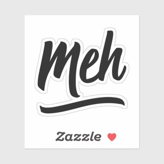 Meh Typografie Sticker (Vel)