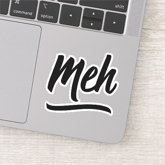 Meh Typografie Sticker (Detail)