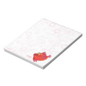Meh Whimsical Fish Art in Red en Roze Notitieblok (Linkerzijde)
