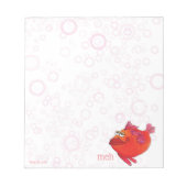Meh Whimsical Fish Art in Red en Roze Notitieblok (Voorkant)