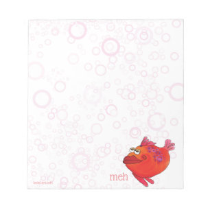 Meh Whimsical Fish Art in Red en Roze Notitieblok