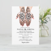 mehandi bruiloft uitnodiging (Staand voorkant)