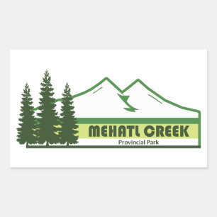 Mehatl Creek Provincial Park Groene Strepen Rechthoekige Sticker