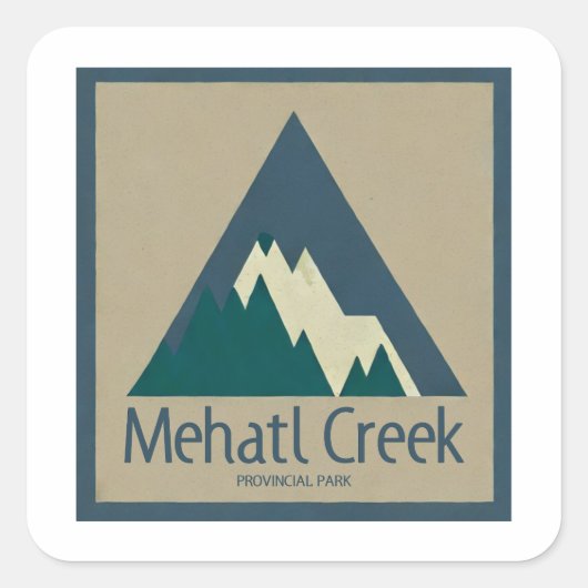 Mehatl Creek Provincial Park Rustiek Vierkante Sticker (Voorkant)