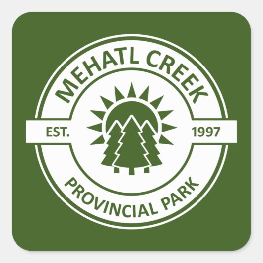 Mehatl Creek Provincial Park Sun Trees Vierkante Sticker (Voorkant)