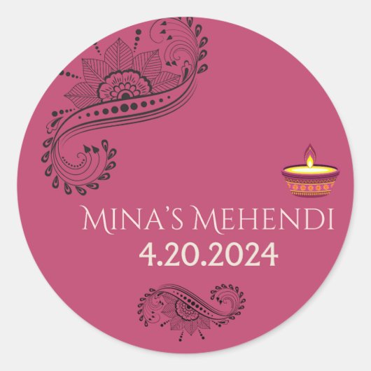 Mehendi aangepaste stickers (Voorkant)