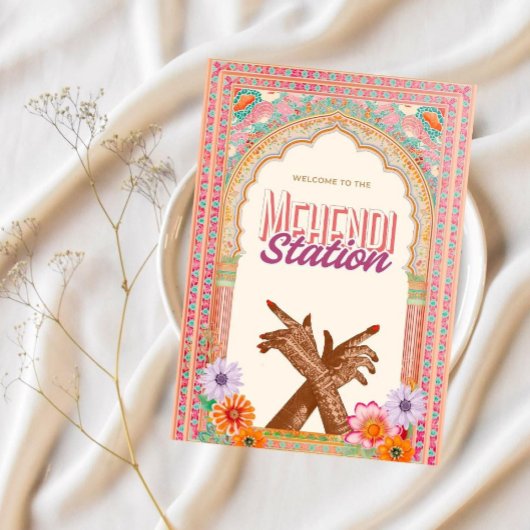 Mehendi Bazaar Sign, Henna Station Decor, Mehndi Poster