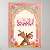 Mehendi Bazaar Sign, Henna Station Decor, Mehndi Poster (Voorkant)