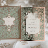 MEHENDI Ceremonie Roos Gouden Folie Accenten Bruil Uitnodiging