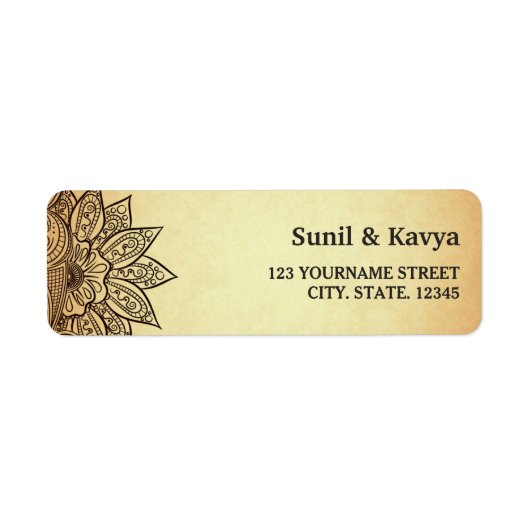  Mehendi Henna Indiase bruiloft Etiket (Voorkant)
