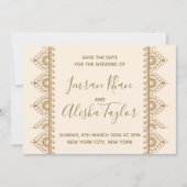 Mehendi Indian Wedding Save the date hamsa Henna (Voorkant)