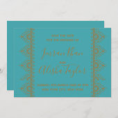 Mehendi Indian Wedding Save the date hamsa Henna (Voorkant / Achterkant)