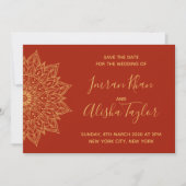 Mehendi Indian Wedding Save the date hamsa Henna (Voorkant)
