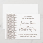 Mehendi Indian Wedding Save the date hamsa Henna (Voorkant / Achterkant)