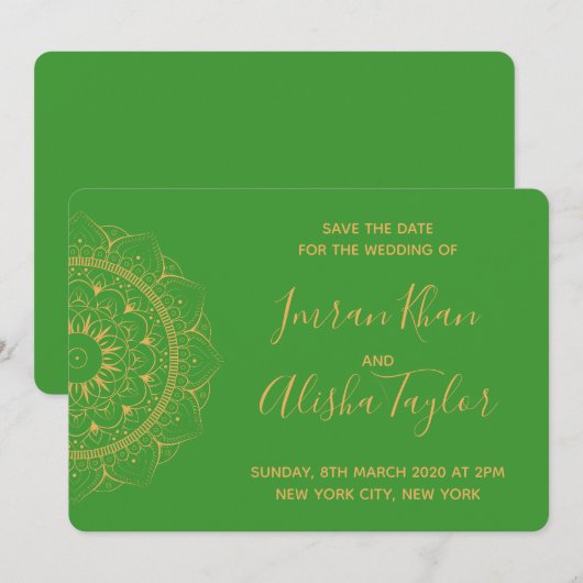 Mehendi Indiase Trouwdag Aankondiging hamsa Henna (Voorkant / Achterkant)